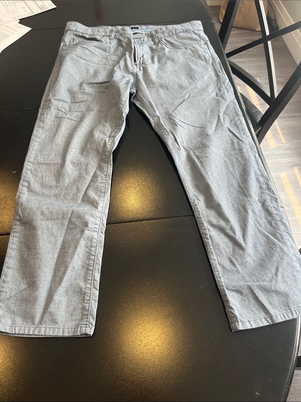 Hugo Boss Men's Straight Jeans in Light Gray Wash